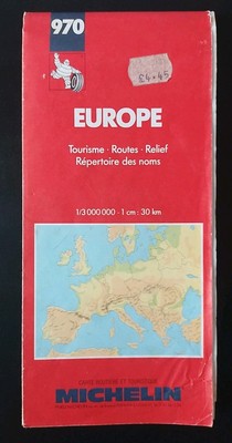 Michelin Map 970: Europe   Scale - 1:3,000 000, 1cm: 30km (1993).