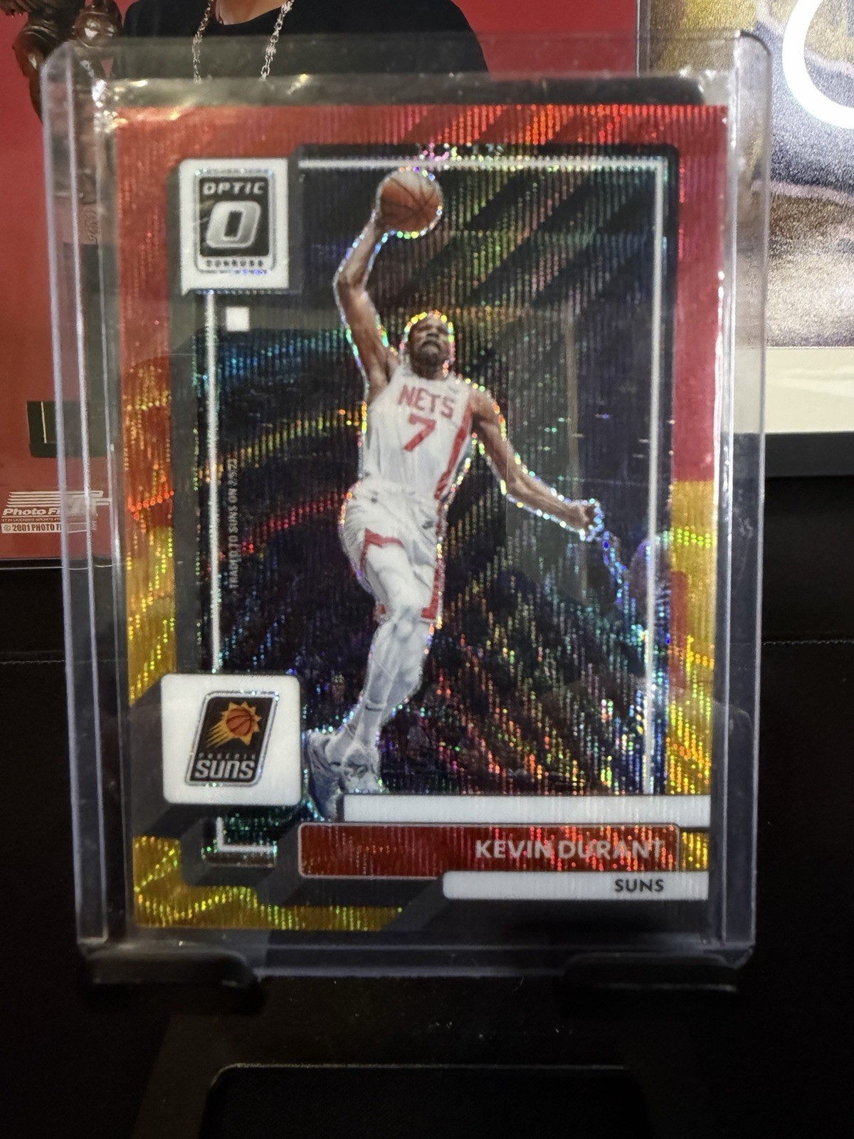 2022-23 Panini Donruss Optic - Kevin Durant #9 Red & Gold Wave Prizm /99