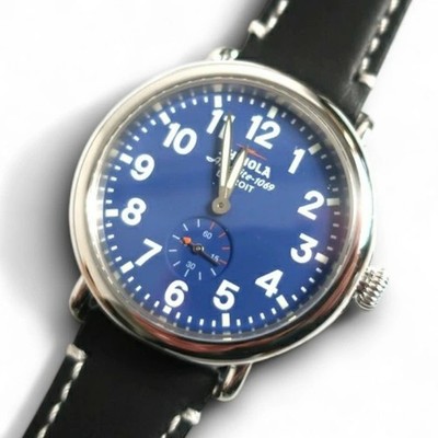 Shinola Detroit The Runwell Lederuhr blau unbenutzt Made in USA aus Japan