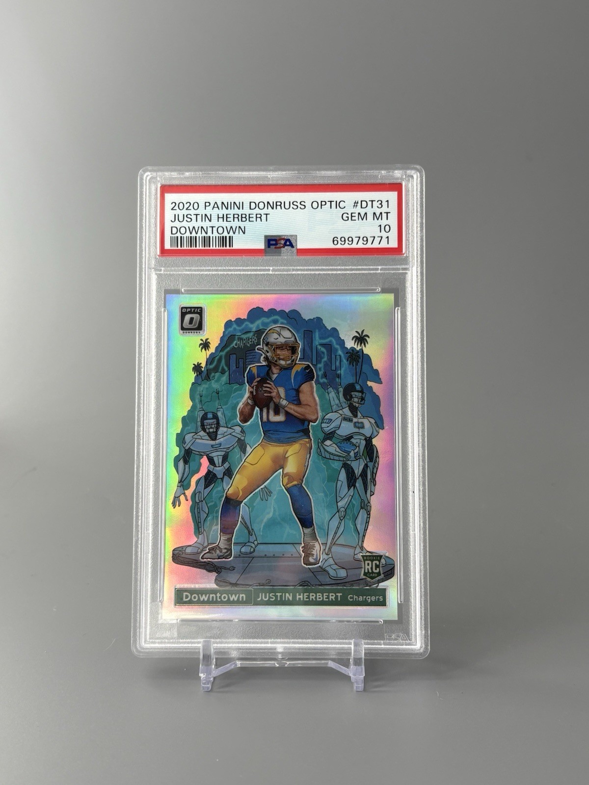 PSA 10 2020 Panini Donruss Optic - Downtown Justin Herbert #DT-31 (RC) Chargers