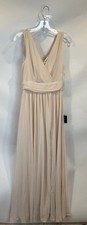 Lulus SZ XS Thoughts of Hue Light Blush Surplice Maxi Dress Wedding Event Prom