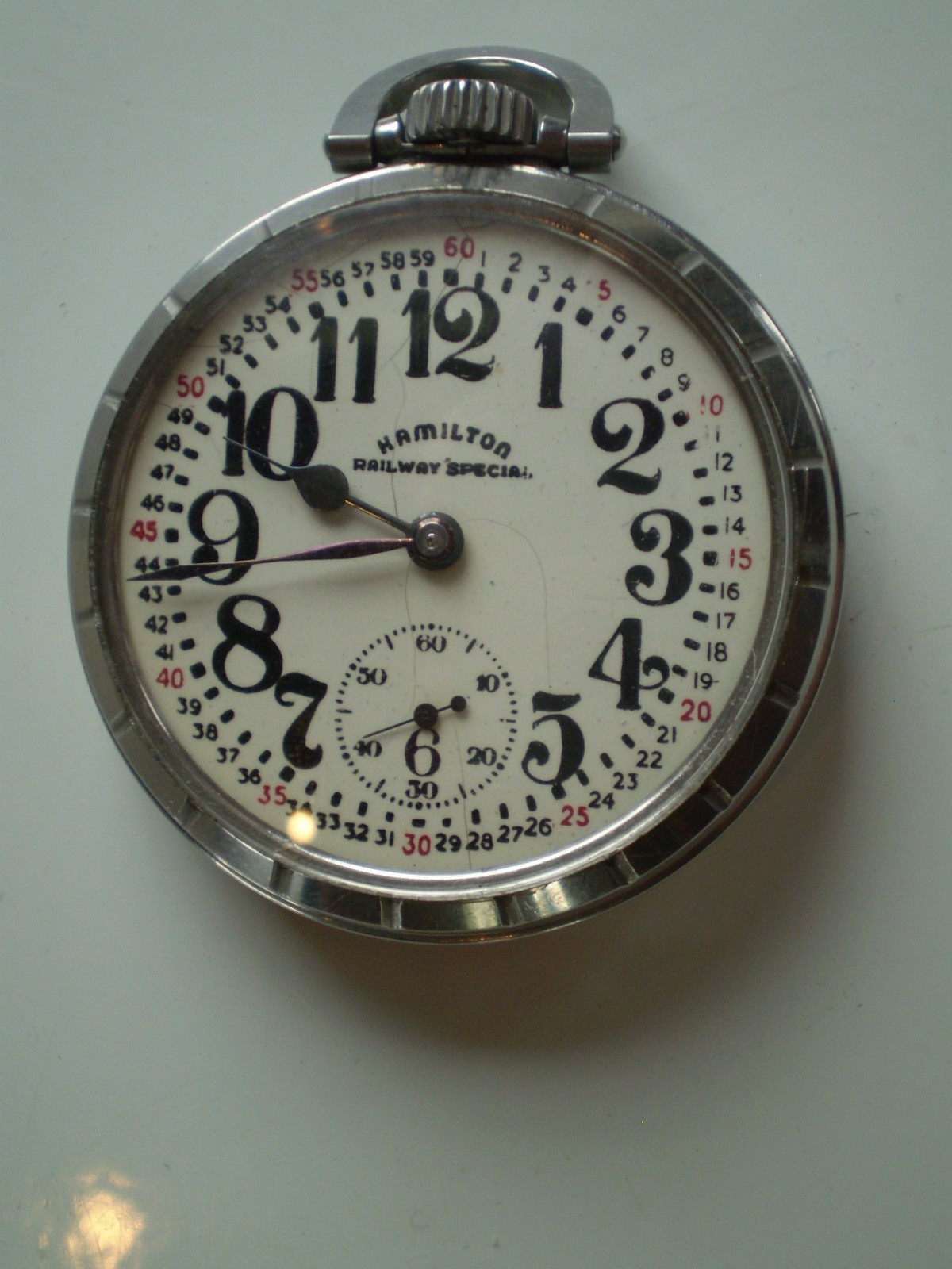 ANTIQUE HAMILTON RAILWAY SPECIAL 16s 21j  -  OPEN FACE 60 MINUTE 1951 - GRO