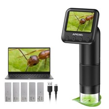 APEXEL 800X Handheld Digital Microscope with 2 LCD Screen, Pocket Portable M...