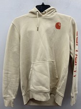 Carhartt Women's Clarksburg Graphic Sleeve Pullover Hoodie Cream Beige Sz S 4-6