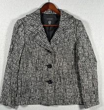 Rafaella Women Size 8 Wool Blend Long Sleeve Single Breasted Blazer Work Casual