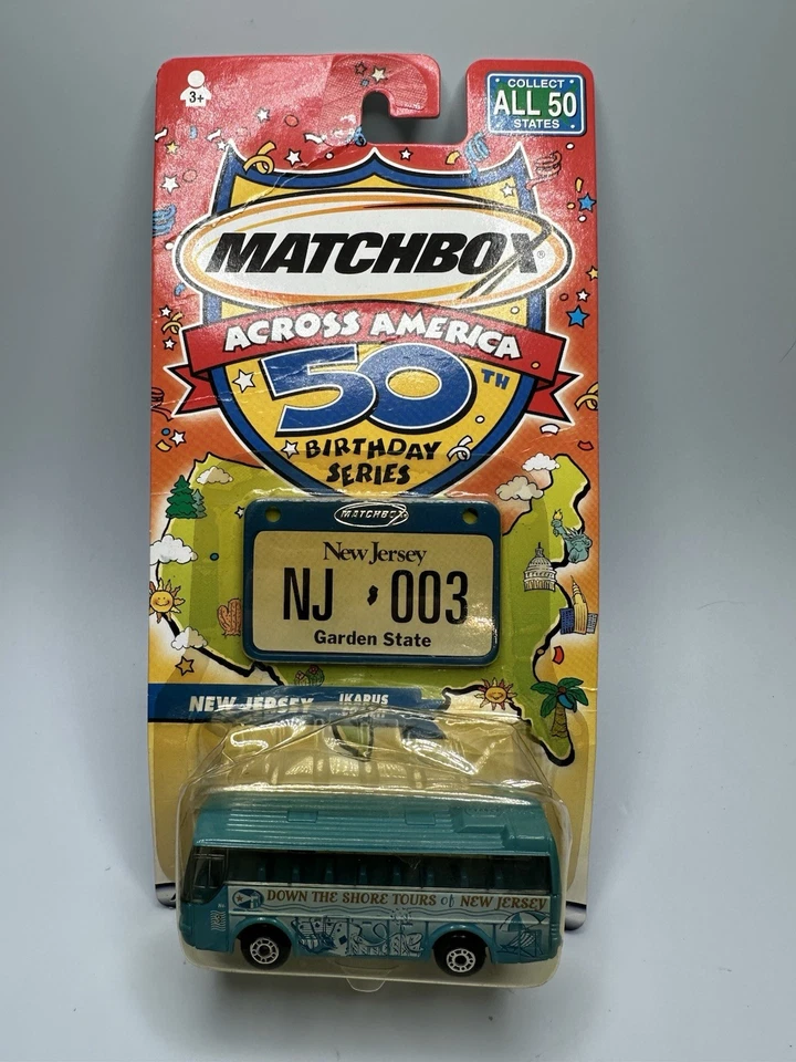 Matchbox Across America 50th Birthday Series NEW JERSEY Ikarus Coach Bus - #003 - Image 2 of 4