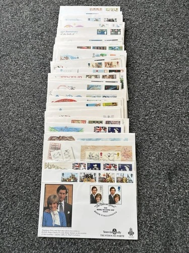 Job Lot of 48 UK GB First Day Covers & Covers FDC's 1981 - 1990 Lot #N57