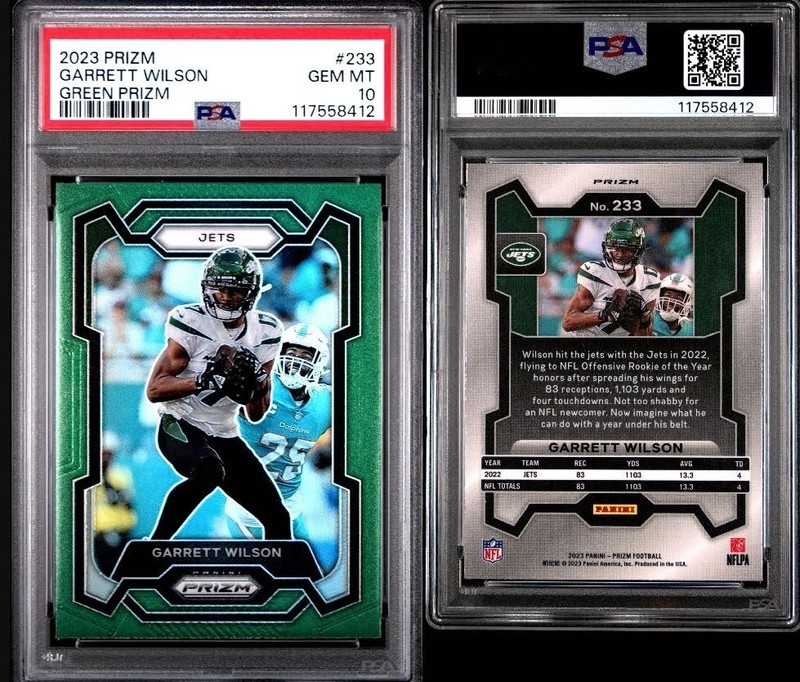 Garrett Wilson 2023 Panini Prizm (Green) psa 10