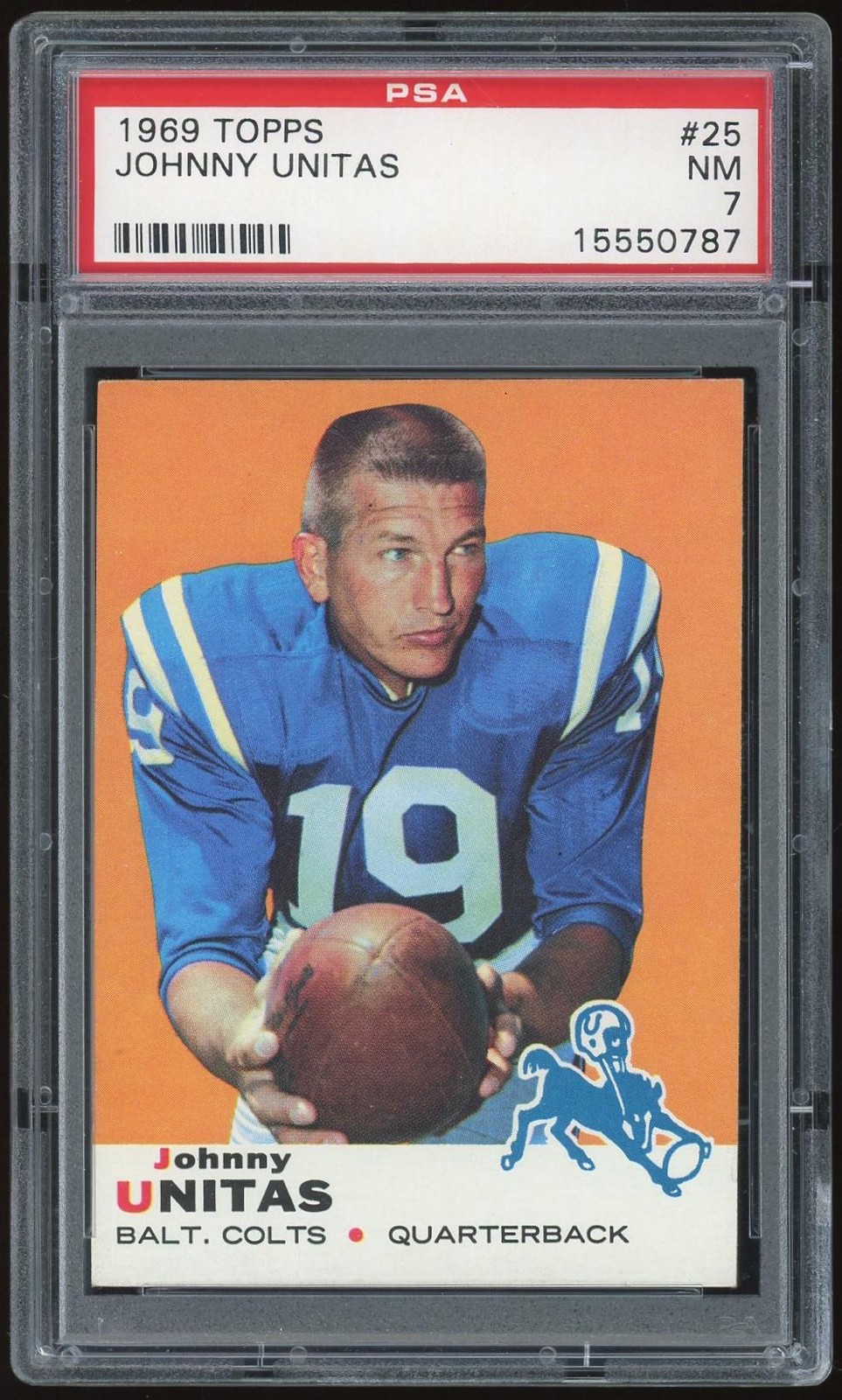 1969 Topps #25 Johnny Unitas PSA 7 *0787