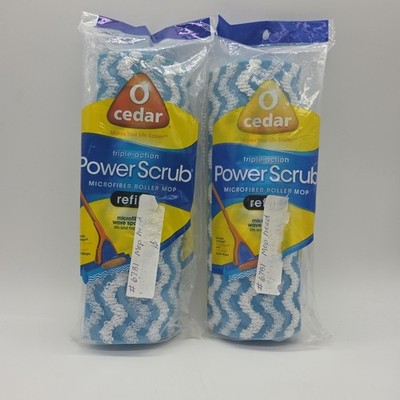 NEW Lot of 2 O Cedar Roller Mop Refill Power Scrub Microfiber Wave Sponge