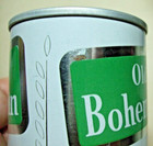 Bohemian Bock Beer Can SS Steel Bottom Opened Green White Color — photo 8
