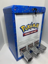 75 Cent Vend Blue 3 Column Sticker Tattoo Pokemon Card Vending Machine W/keys