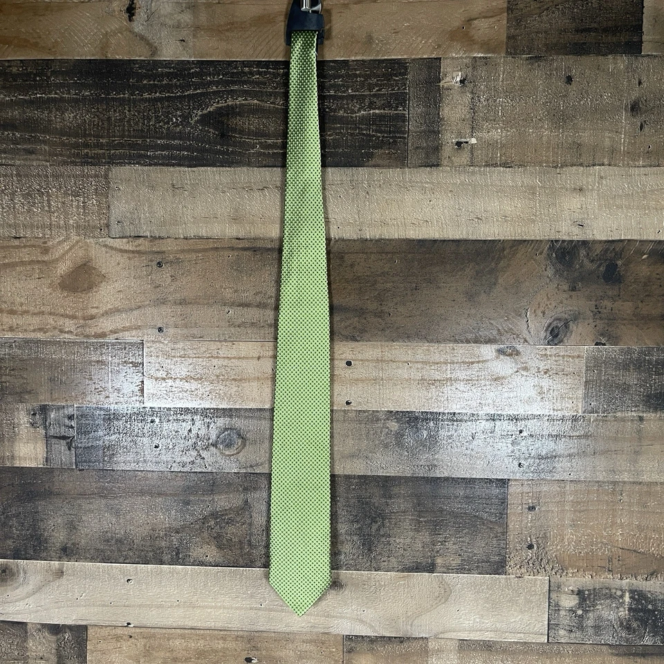 Corbata Tommy Hilfiger Verde Azul Marino Tonal Geométrica Diamantes Lunares Seda EE. UU. Foto 2 de 4