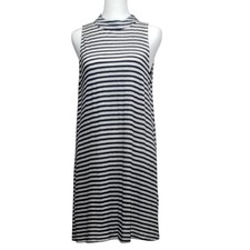 MinkPink NWT Linen Blend Striped Swing Dress Navy White XS Small Resortwear