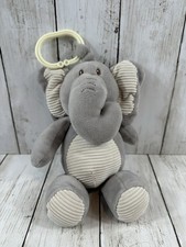 KELLYTOY Gray Elephant Plush Rattle  Crinkle Ears Soft Stuffed Animal 12  Toy