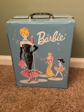 Vintage 1962 Mattel Barbie Ponytail Doll Trunk Blue Case