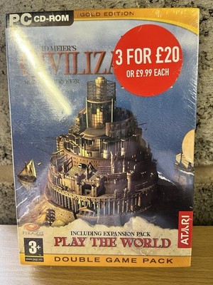 Sid Meier`s Civilization 3 Gold Edition + Play the World Erweiterung PC CD-ROM NEU