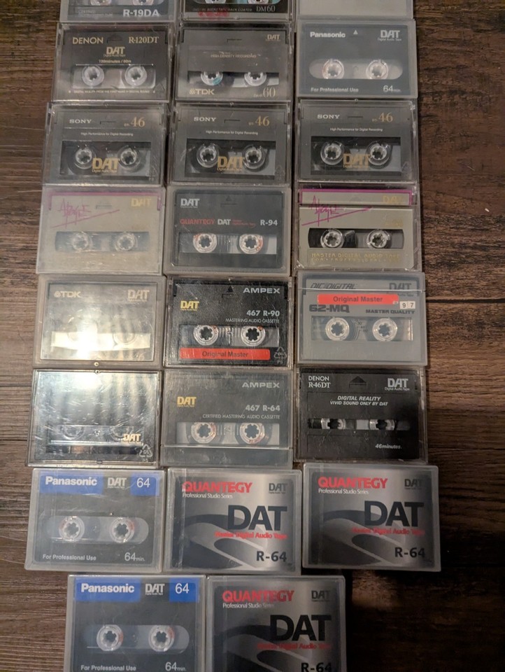 Lot Of 21 used DAT Digital Audio Tapes, 5 New Sealed DAT, 1 DAT Cleaner ...