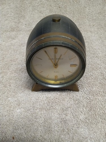 Vintage Swiza Sheffield 8 Day Mini Barrel Alarm Clock Works - Read