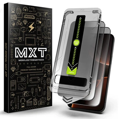 MXT 2Pack Privacy Tempered Glass Screen Protector Easy App for Samsung S24 S25 Ultra