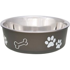 Loving Pets Bella Dog Bowl Set Of 2 Small Espresso Stainless Steel