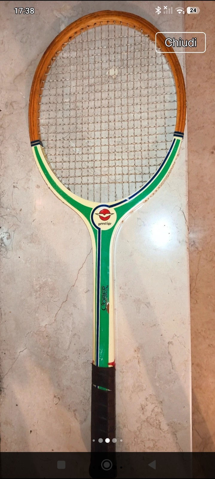 Racchetta Tennis Vintage Legno Cober Prestige Anni 70 80 Collezionismo