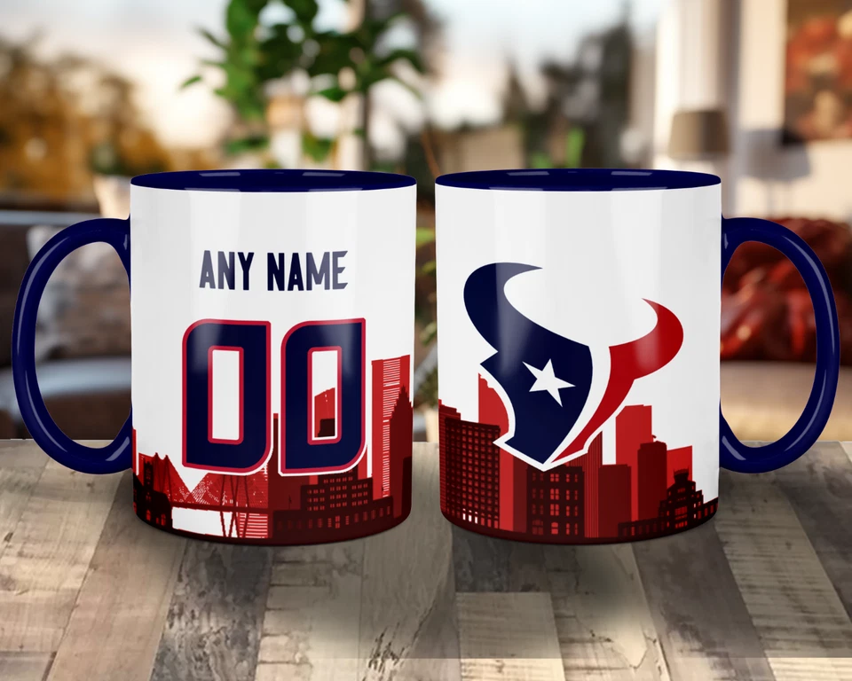 CUSTOMIZABLE Houston Texans Skyline Jersey Mug - Any Name/Number - 11 oz. - Image 4 of 4