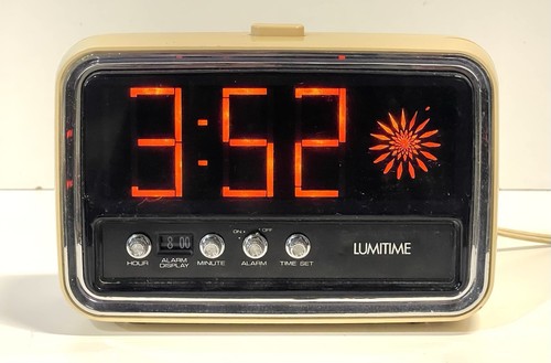 Vintage Lumitime Tamura Japan Red Digital Alarm Clock
