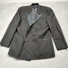 Yves Saint Laurent Tuxedo Jacket Mens 44L Wool Double Breasted Formalwear USA