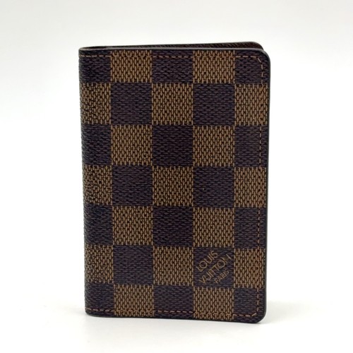 LOUIS VUITTON organizer De posh Damier  ebene card case Brown Leather PVC