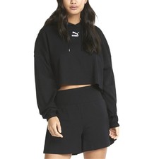 PUMA Classics Ribbed Pullover Hoodie Womens Size XL Casual Outerwear 53435701