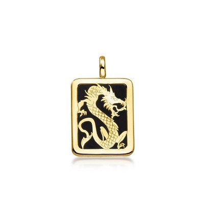 Ross-Simons Onyx Dragon Charm in 10kt Yellow Gold