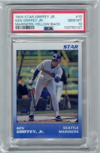 1989 STAR GRIFFEY JR. #10 KEN GRIFFEY JR. YELLOW BACK Rookie RC PSA 10 Low Pop
