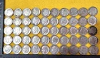 SILVER DIMES, ROLL OF ROOSEVELT SILVER DIMES, 50 COINS, 3.615 OUNCES OF SILVER