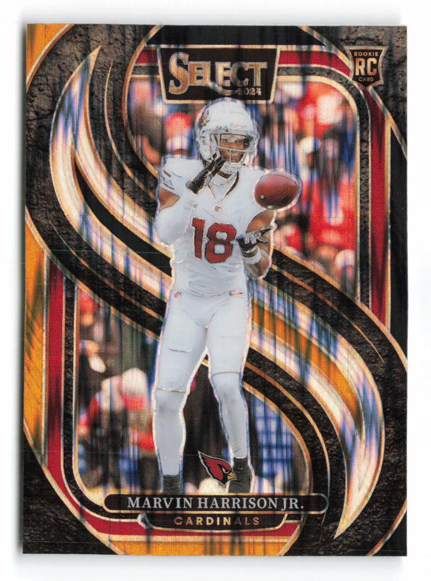 2024 Select Marvin Harrison Jr. Black & Gold Prizm Shock #115 Rookie Cardinals