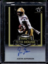 2020 Leaf Valiant Justin Jefferson Take it to the House Auto Black RC #/5 Tigers
