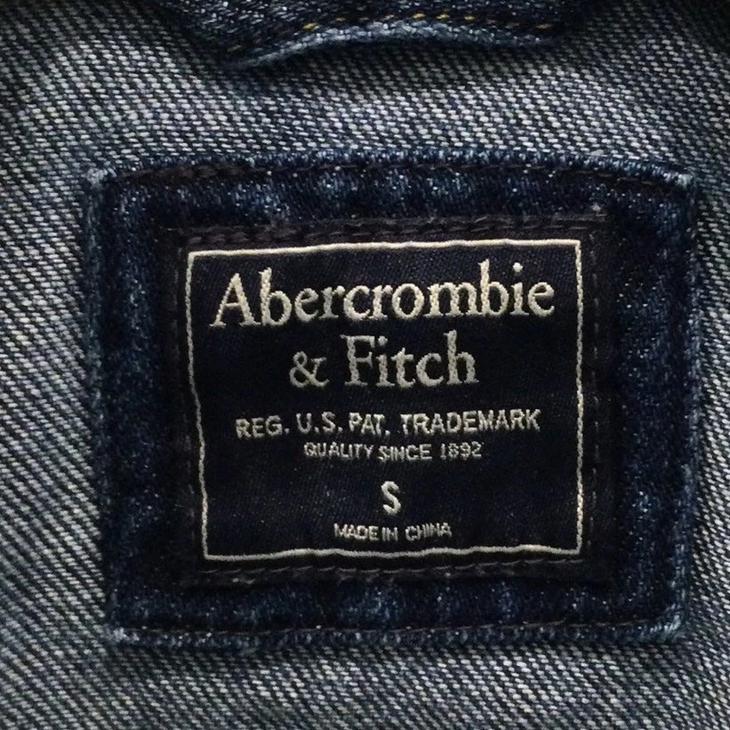 Abercrombie & Fitch Mujer Chaqueta Denim Pequeña Azul Jean Adjunto Suéter Bufanda Foto 3 de 4