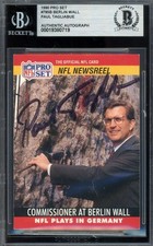 Paul Tagliabue Beckett BAS Signed 1990 Pro Set Berlin Wall Rookie Autograph