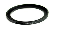 Step-up adapter ring 55-62 55mm-62mm Anodized Black NEW for Camera , US Seller
