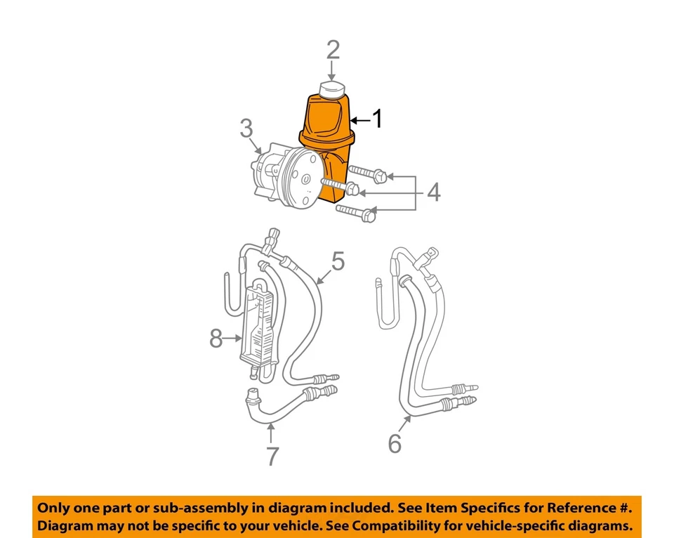 Used Power Steering Pump fits: 2007 Dodge Dakota 3.7 Grade A Foto 3 de 4