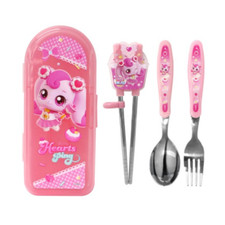 Princess Girl Catch Teenieping Spoon Fork Kids Cutlery Training Chopsticks Set