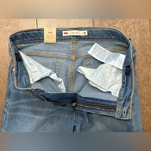 Levi's Girls 726 High Rise Light Wash Flare Jeans, Size 16 Reg - Picture 3 of 9