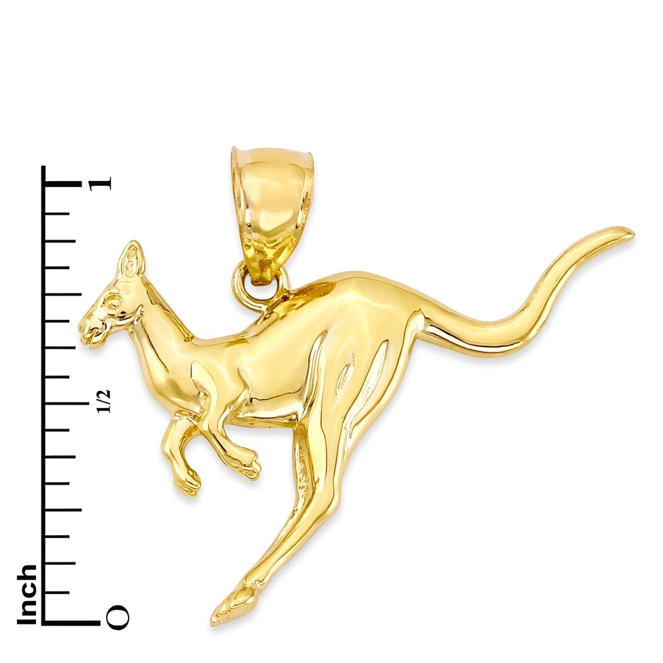 10k Solid Gold Kangaroo Pendant Available - Animal Symbol Jewelry - Image 4 of 4