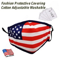 Unisex Reusable Washable Protective Mask USA Flag Face Mask Mouth Cover Stretch