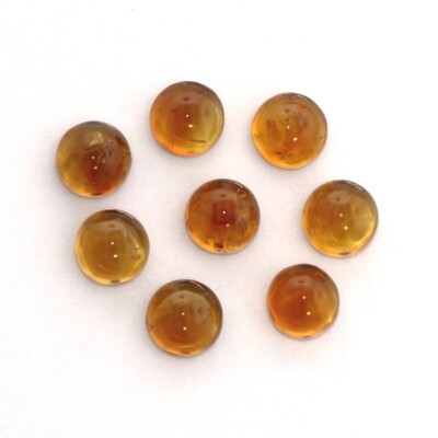 NATURAL MADEIRA CITRINE 3 MM ROUND CUT CABOCHON 10 PIECE SET F-4824