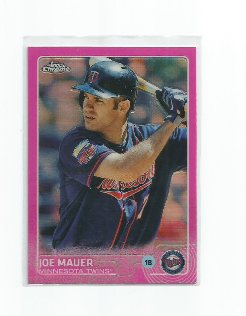 JOE MAUER (Minnesota Twins) 2015 TOPPS CHROME PINK REFRACTOR CARD #4