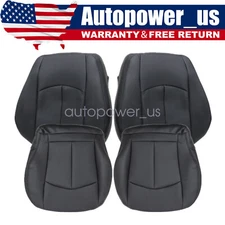 Driver & Passenger Bottom Top Seat Cover Black For 2003-2009 Mercedes Benz W211