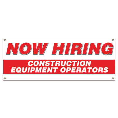 Now Hiring Construction Equipment Operators Banner Apply Inside Application