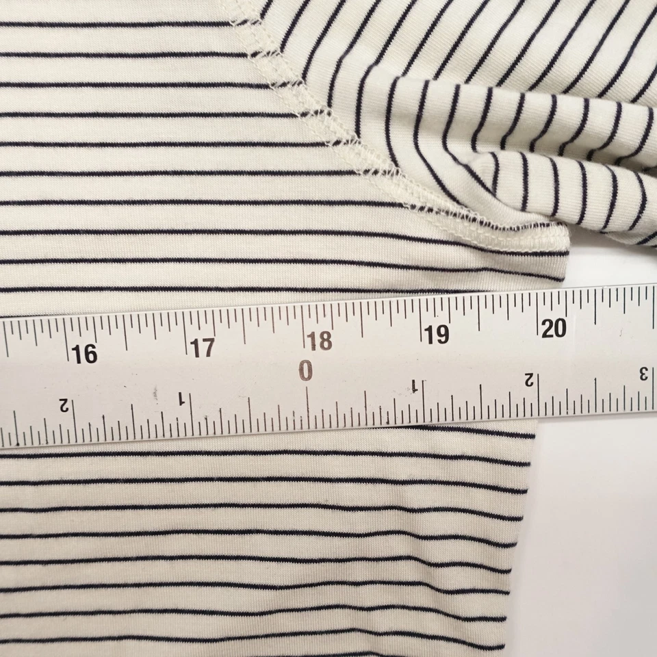 Talbots Shirt Womens Large L Beige Striped Long Sleeve Acrylic Stretch Pullover - Image 3 of 4