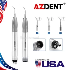AZDENT Dental Ultrasonic Air Perio Scaler Handpiece Hygienist 2/4Holes Tips*3
